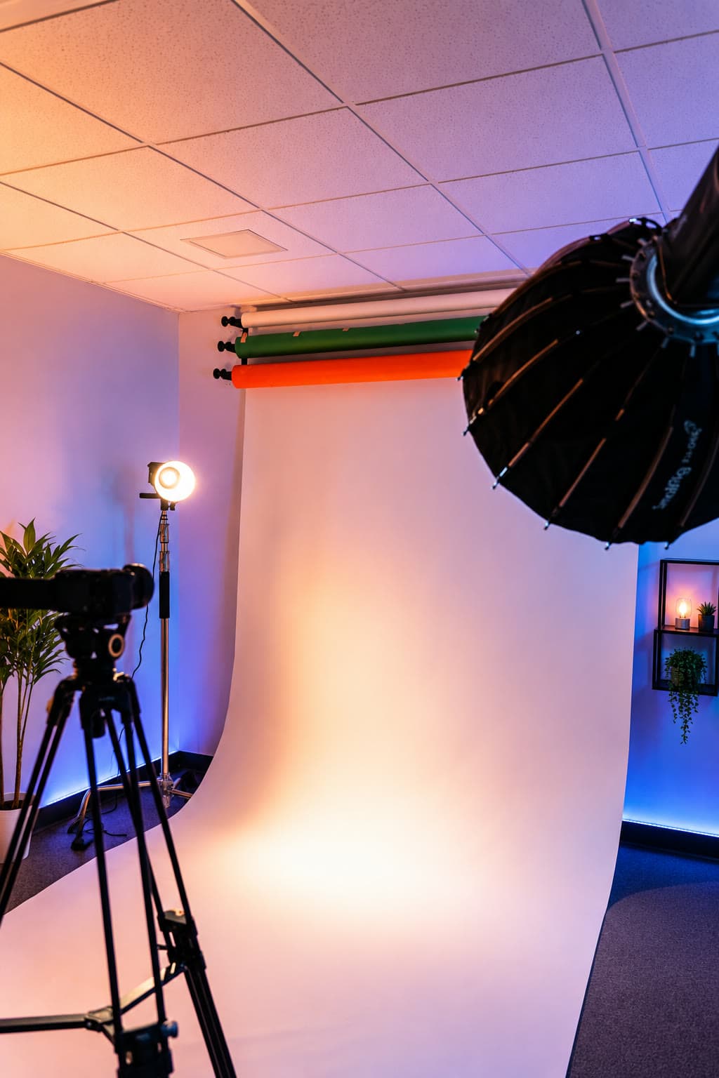 Equipo de iluminación y fondos de Sky Studio